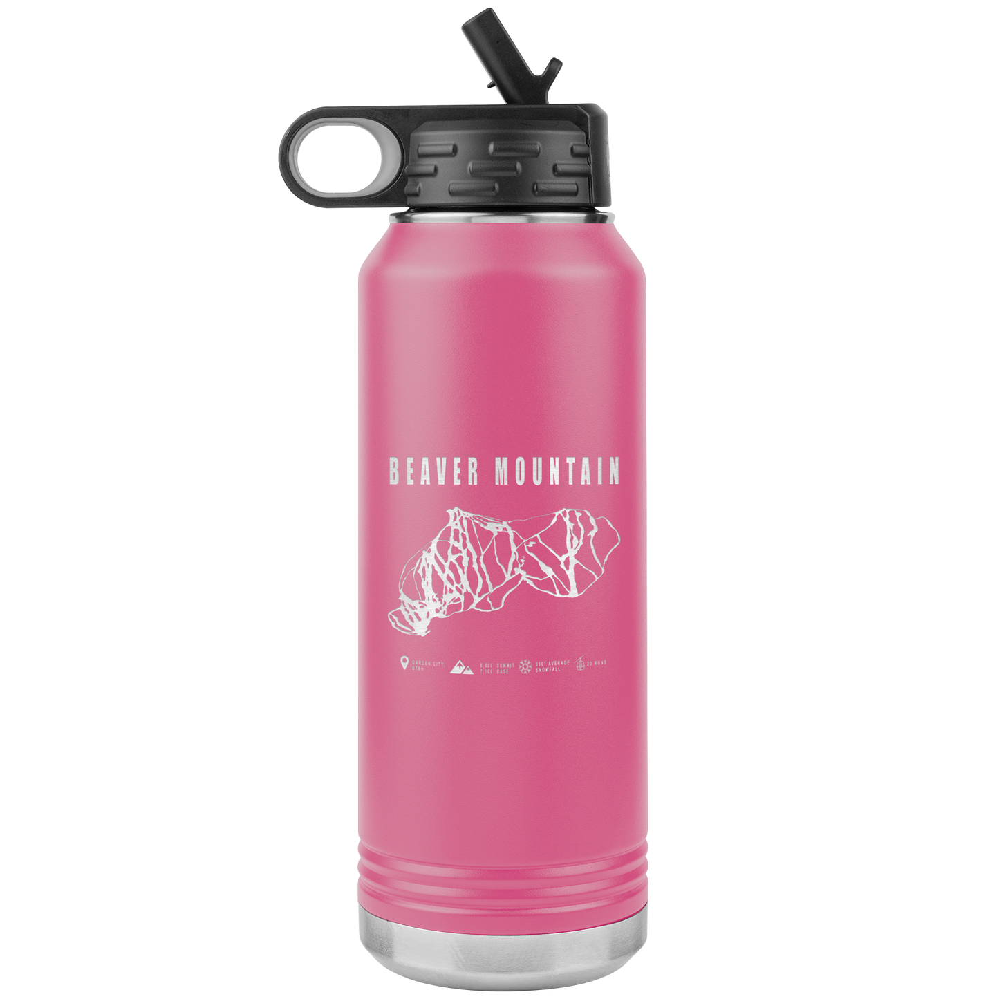 Brian Head,Utah Ski Trail Map 32oz Water Bottle Tumbler - Powderaddicts