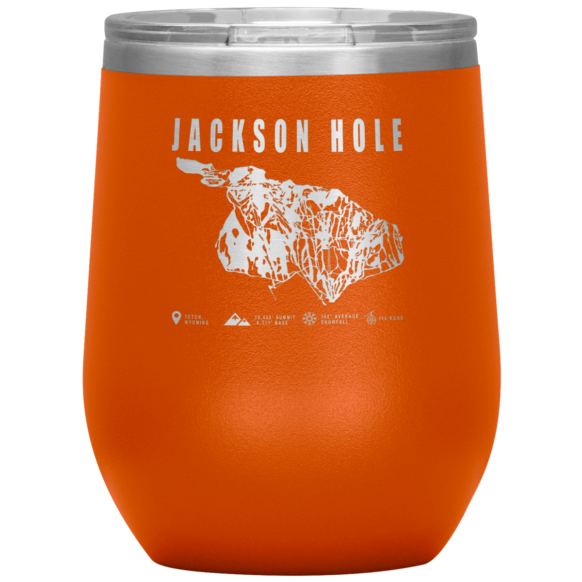Jackson Hole Wyoming Ski Trail Map Wine 12oz Tumbler - Powderaddicts