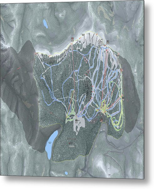 Wolf Creek Ski Trail Map - Metal Print - Powderaddicts
