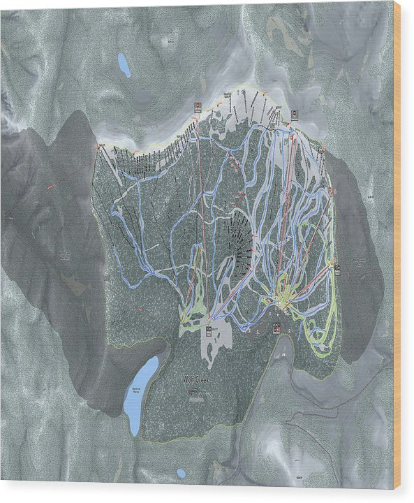 Wolf Creek Ski Trail Map - Wood Print - Powderaddicts