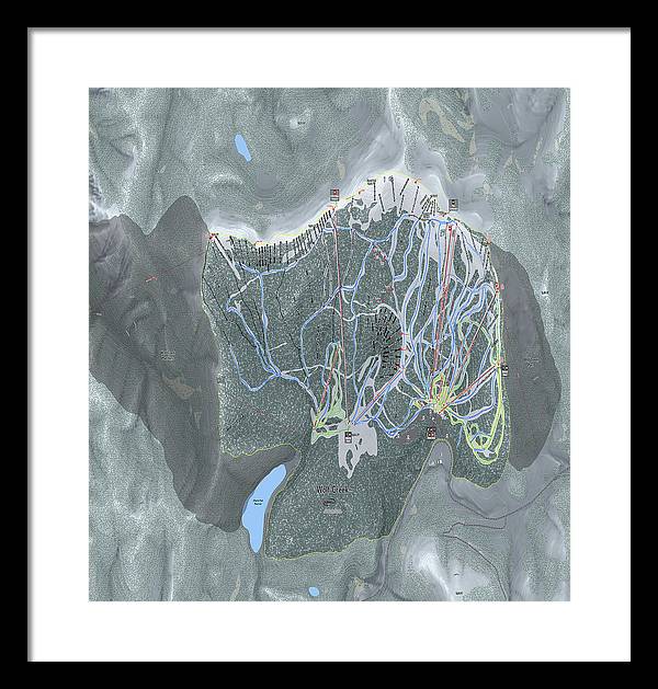 Wolf Creek Ski Trail Map - Framed Print - Powderaddicts