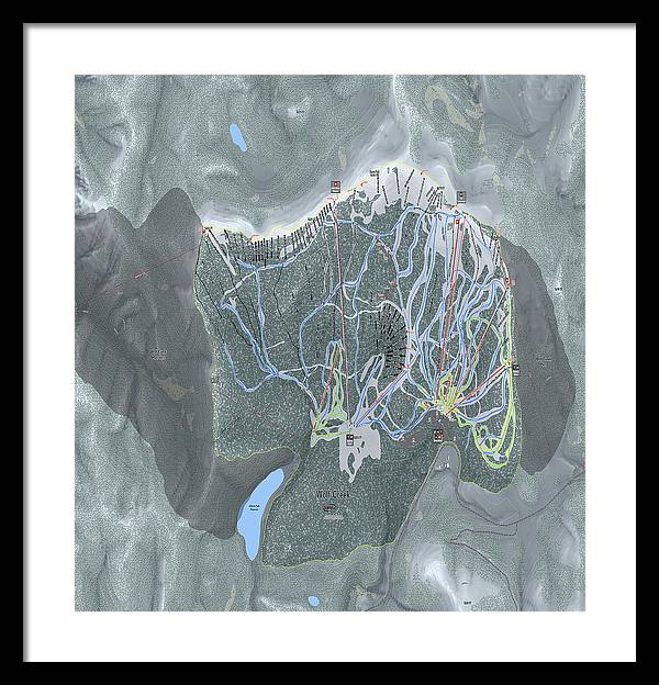 Wolf Creek Ski Trail Map - Framed Print - Powderaddicts