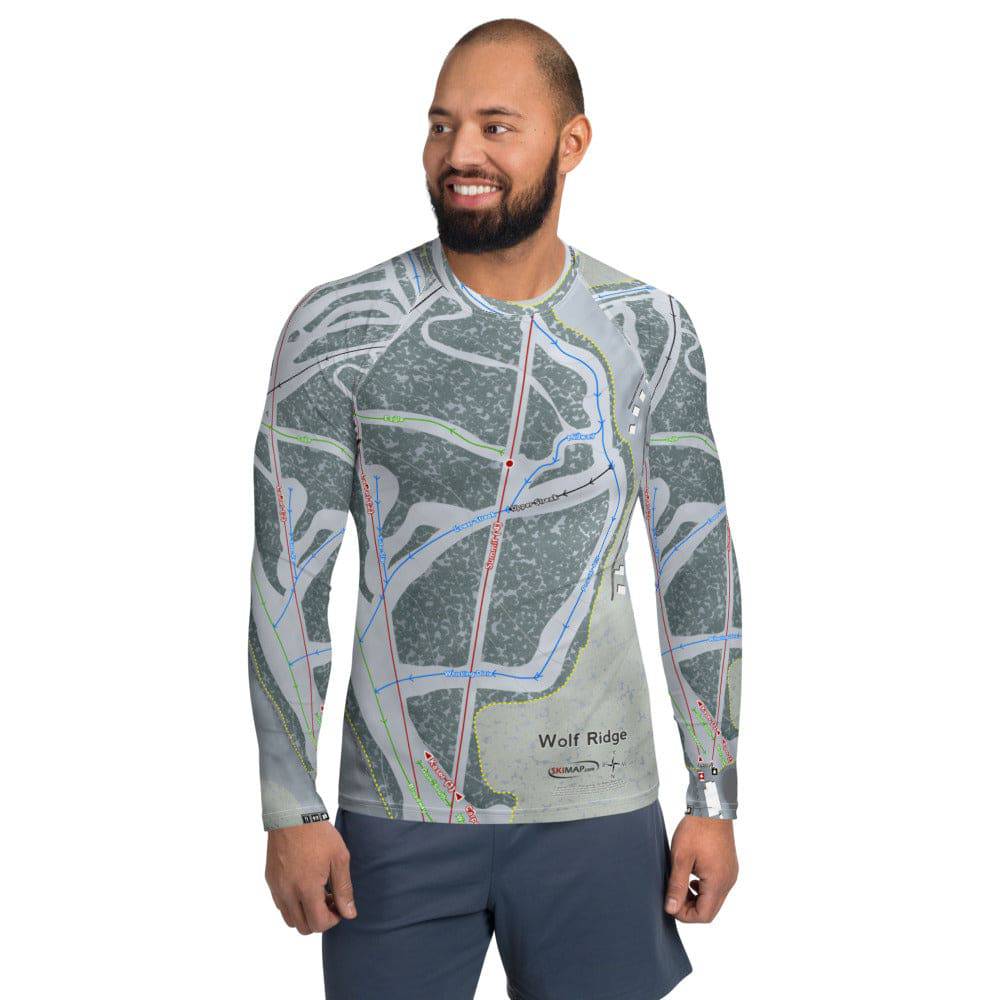 Wolf Ridge, North Carolina Ski Trail Map Men's Base Layer Top