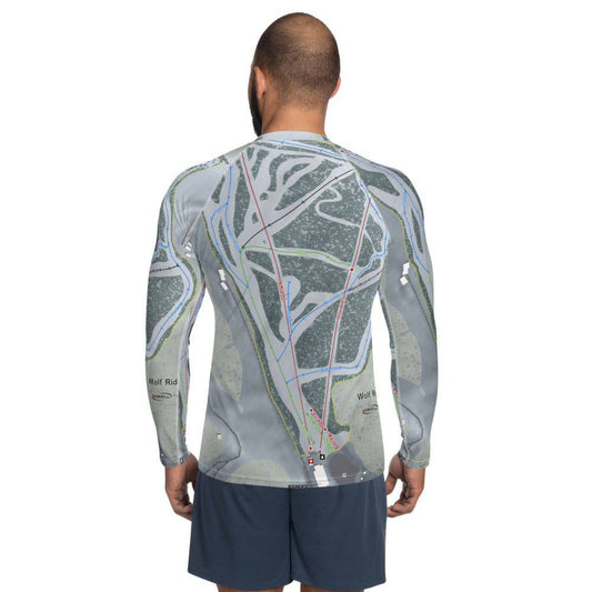 Wolf Ridge, North Carolina Ski Trail Map Men's Base Layer Top - Powderaddicts