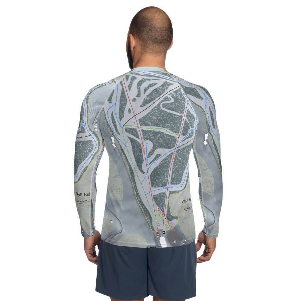 Wolf Ridge, North Carolina Ski Trail Map Men's Base Layer Top - Powderaddicts