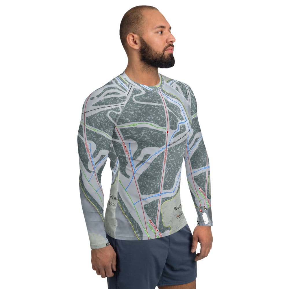 Wolf Ridge, North Carolina Ski Trail Map Men's Base Layer Top - Powderaddicts