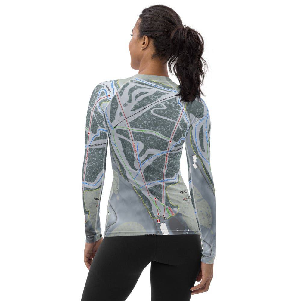 Wolf Ridge, North Carolina Ski Trail Map Women's Base Layer Top - Powderaddicts