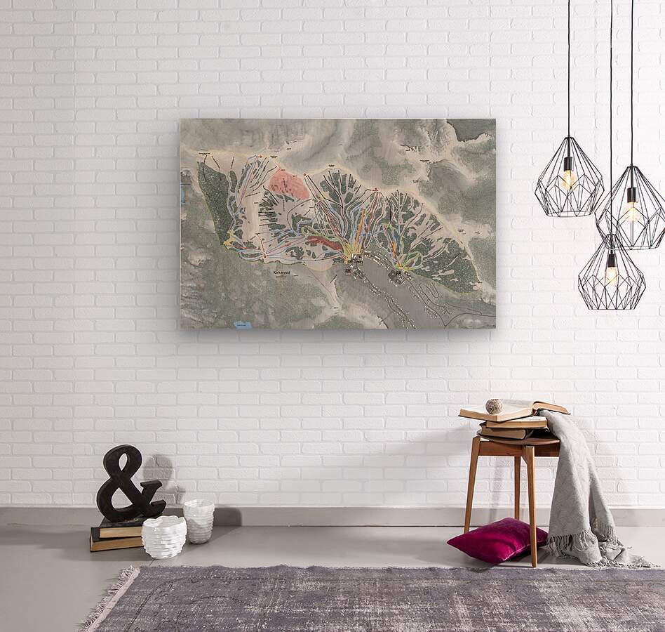 Kirkwood California Ski Resort Map Wall Art