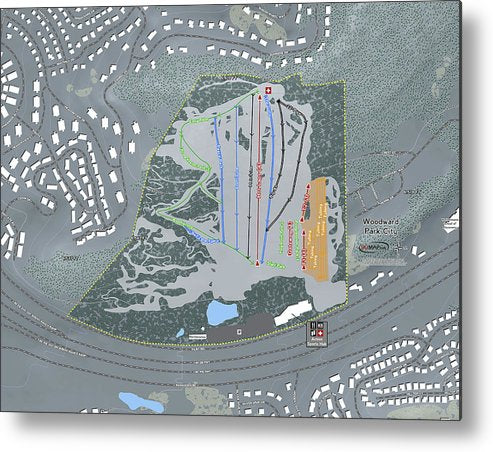 Woodward Ski Trail Map - Metal Print - Powderaddicts