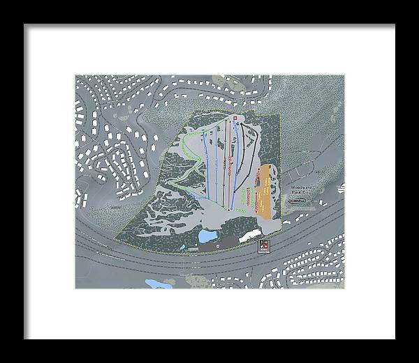 Woodward Ski Trail Map - Framed Print - Powderaddicts