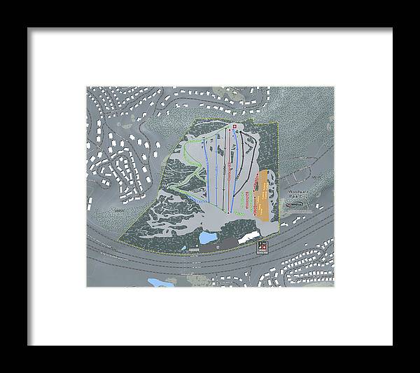 Woodward Ski Trail Map - Framed Print - Powderaddicts