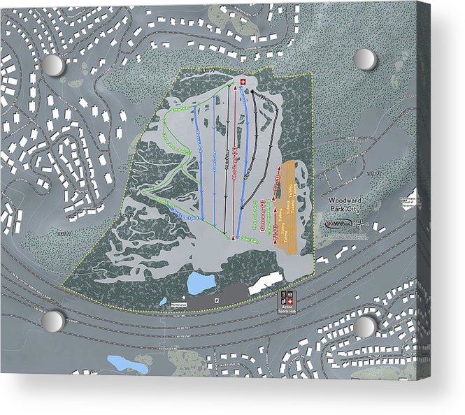 Woodward Ski Trail Map - Acrylic Print - Powderaddicts