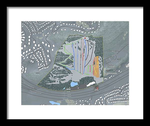 Woodward Ski Trail Map - Framed Print - Powderaddicts