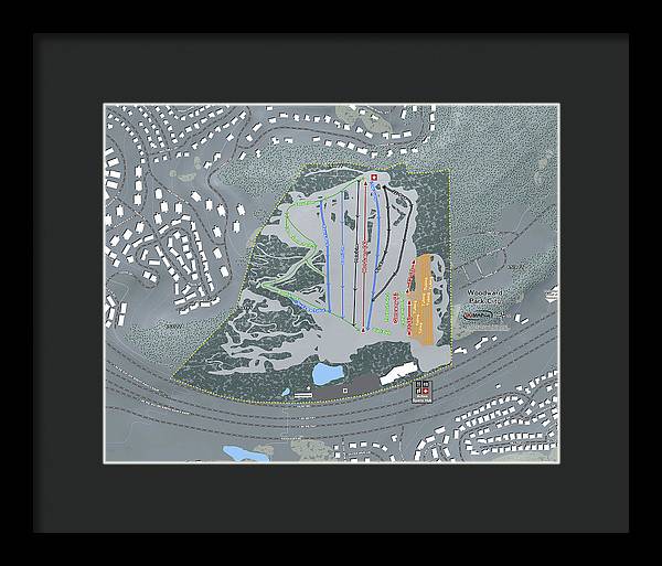 Woodward Ski Trail Map - Framed Print - Powderaddicts