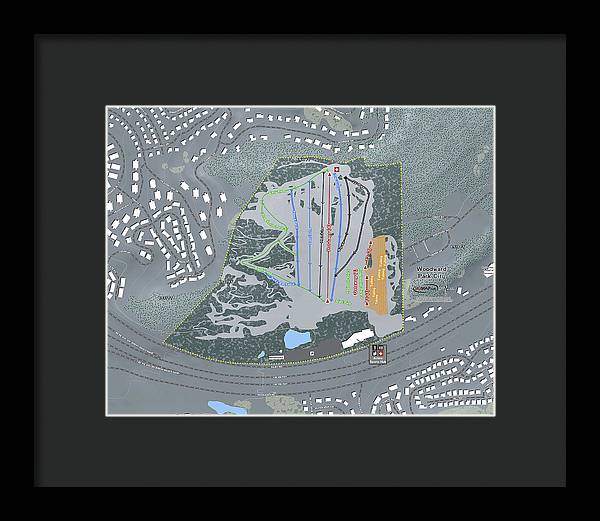 Woodward Ski Trail Map - Framed Print - Powderaddicts