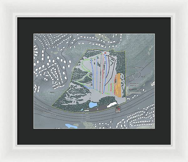 Woodward Ski Trail Map - Framed Print - Powderaddicts