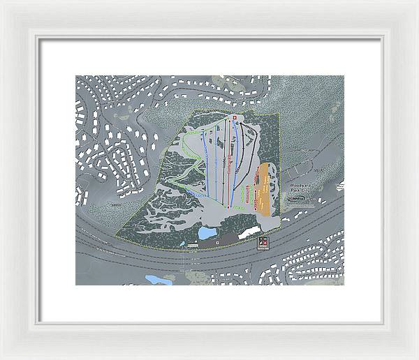 Woodward Ski Trail Map - Framed Print - Powderaddicts