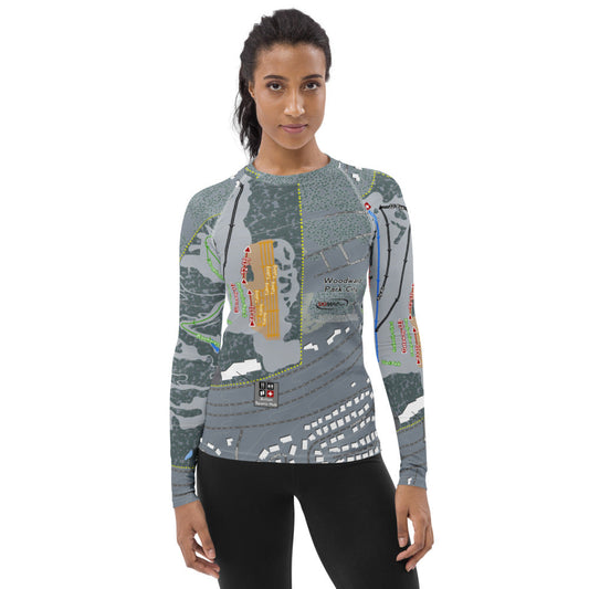 Woodward, Utah Ski Trail Map Women's Base Layer Top - Powderaddicts
