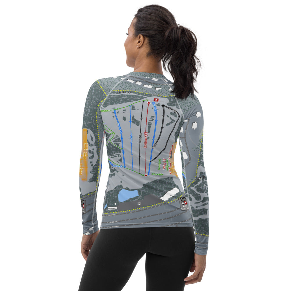 Woodward, Utah Ski Trail Map Women's Base Layer Top - Powderaddicts