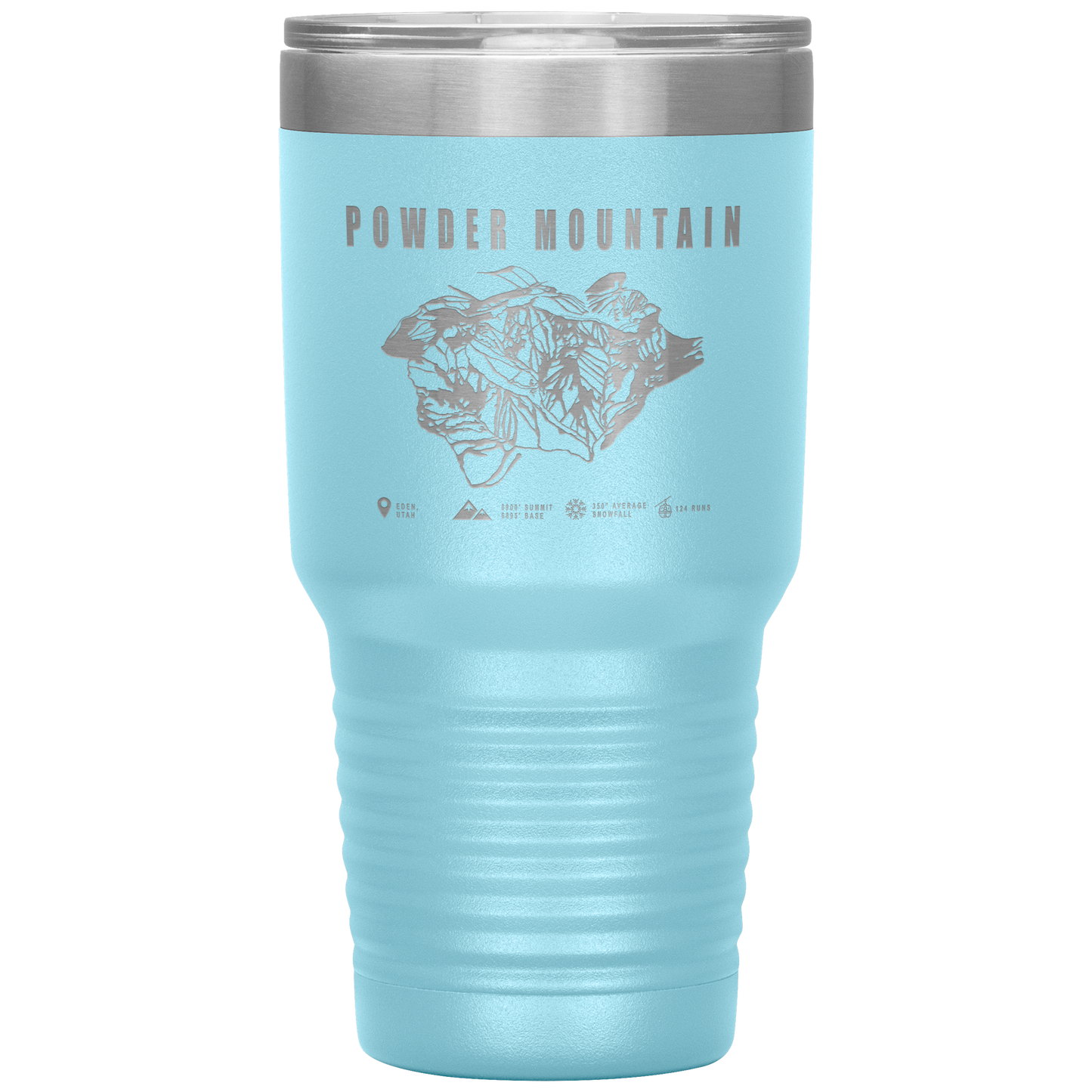 Powder Mountain,Utah Ski Trail Map 30oz Tumbler - Powderaddicts