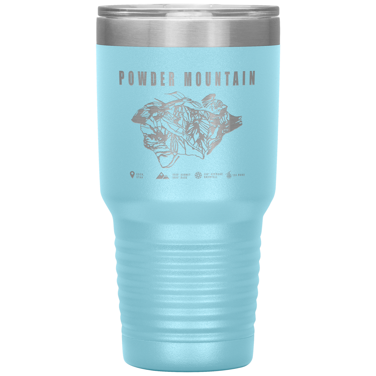 Powder Mountain,Utah Ski Trail Map 30oz Tumbler - Powderaddicts