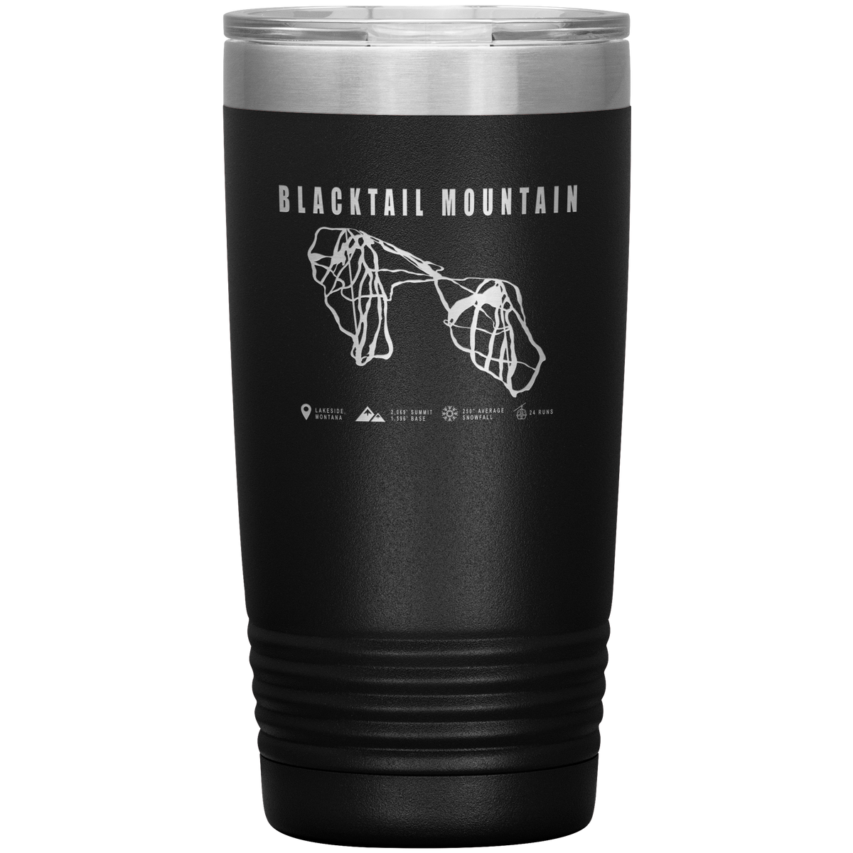 Blacktail Mountain Montana Ski Trail Map 20oz Tumbler - Powderaddicts