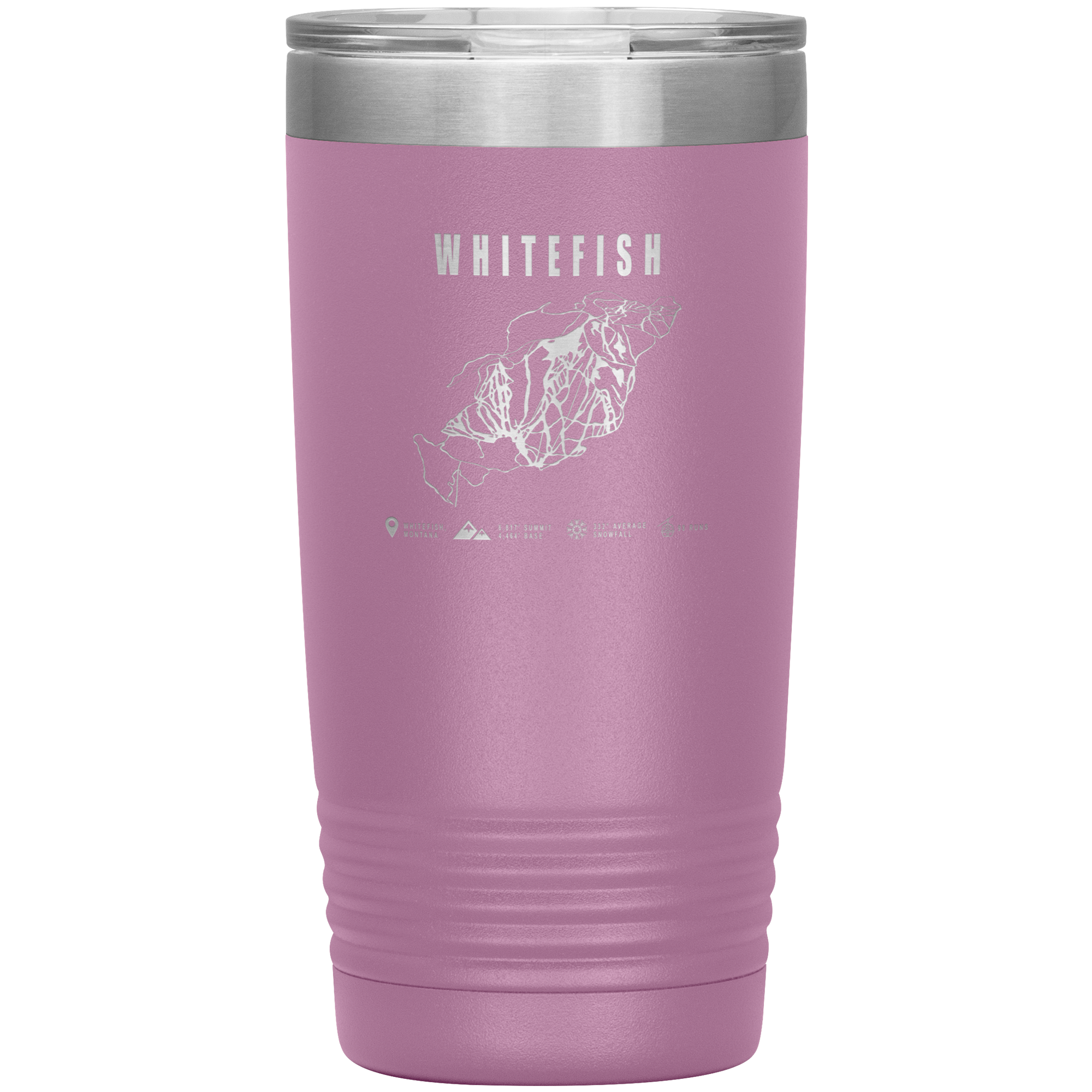 Whitefish Montana Ski Trail Map 20oz Tumbler - Powderaddicts
