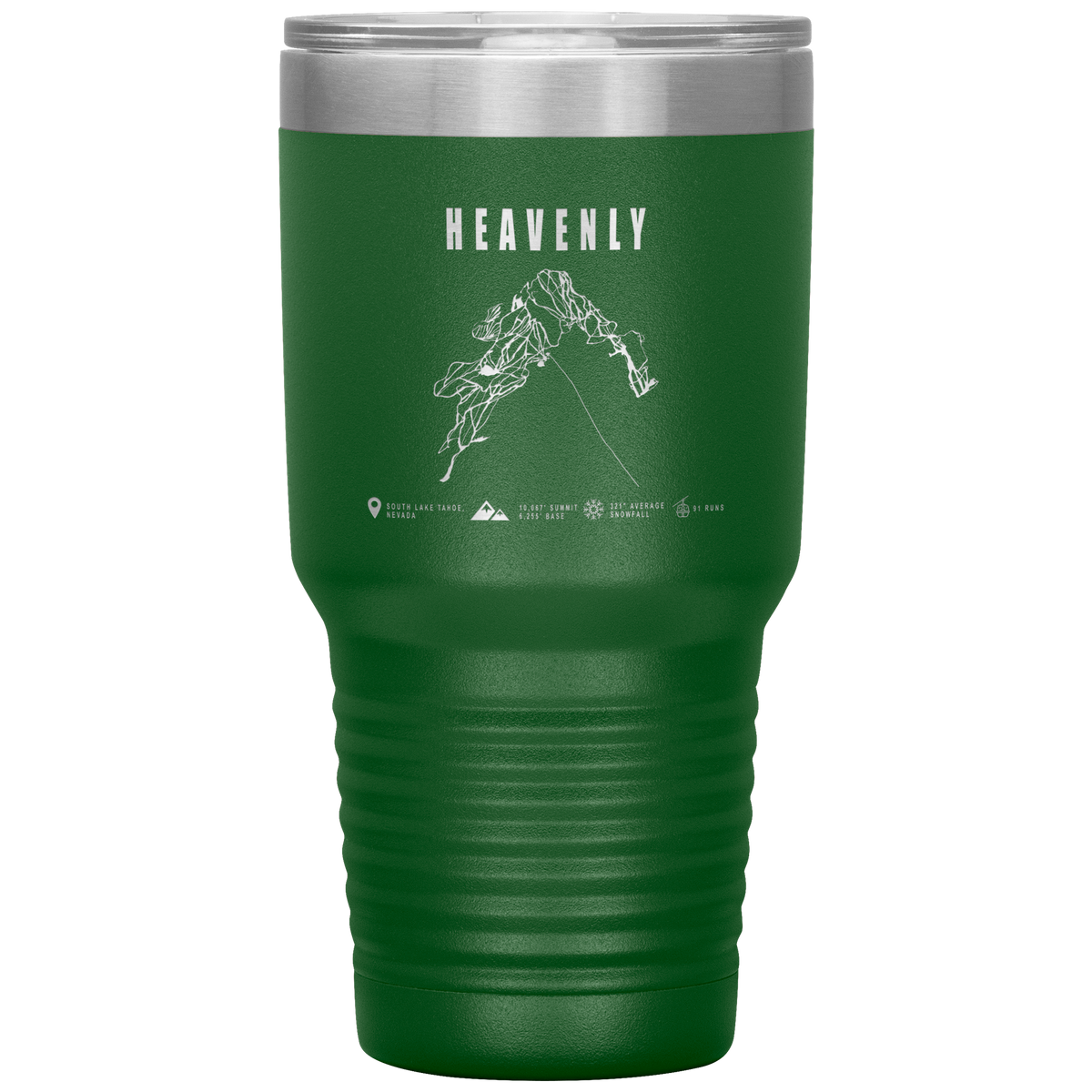 Heavenly, Nevada Ski Trail Map 30oz Tumbler - Powderaddicts