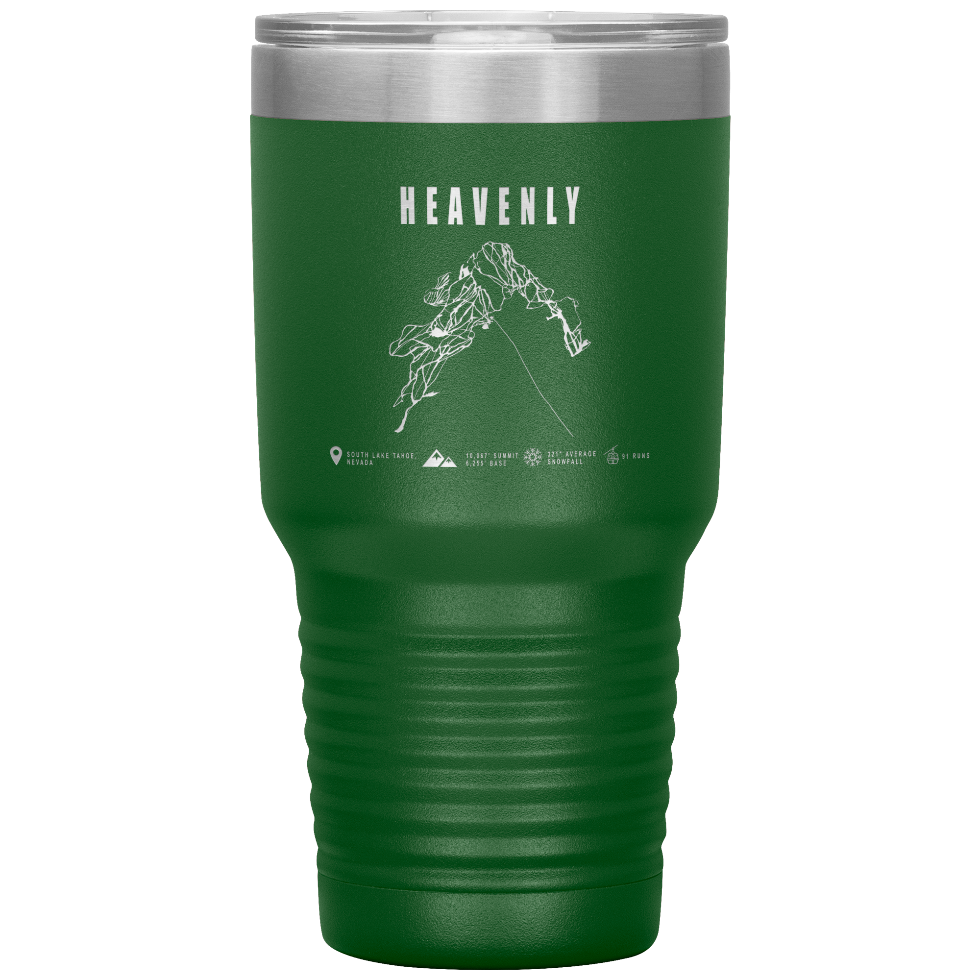 Heavenly, Nevada Ski Trail Map 30oz Tumbler - Powderaddicts