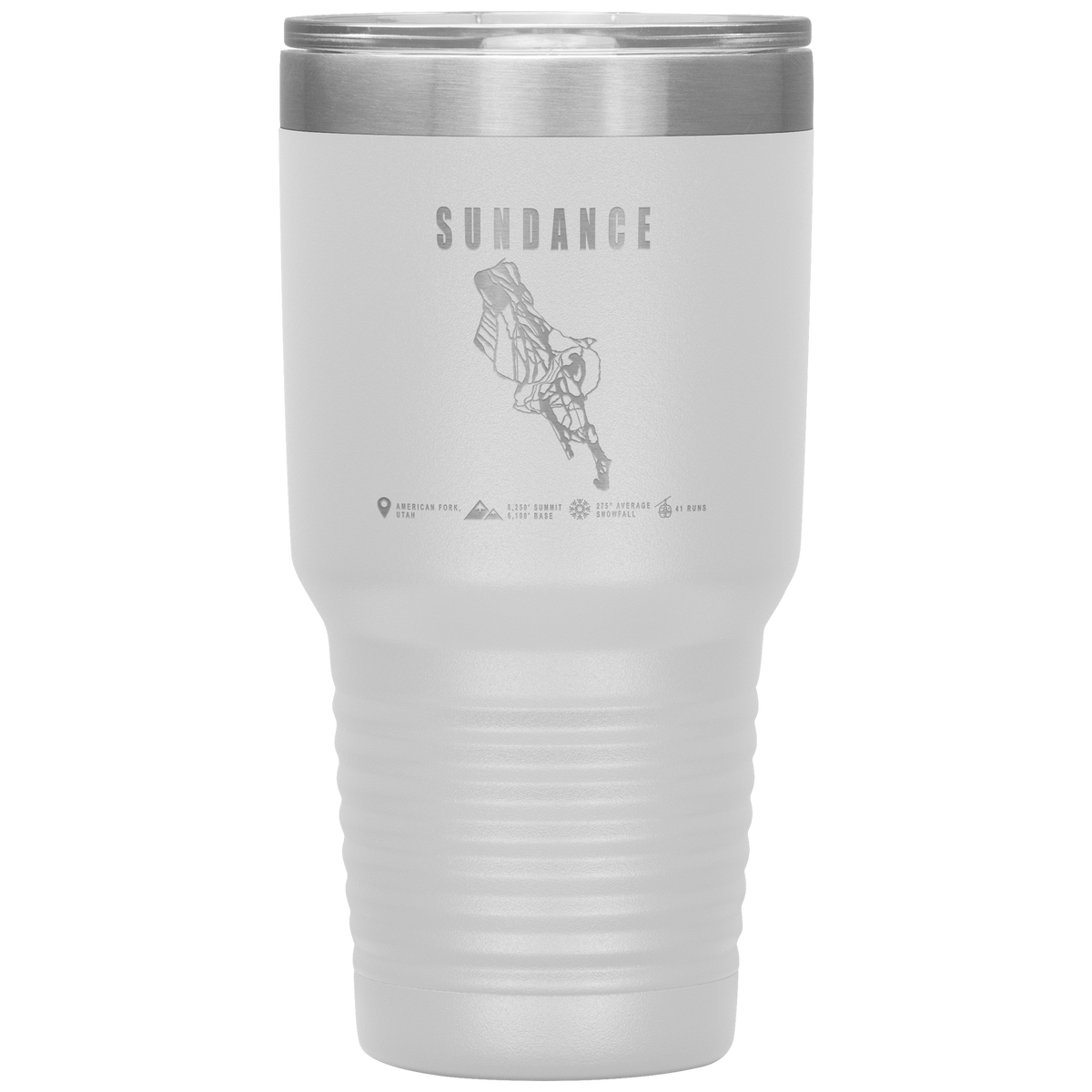 Sundance,Utah Ski Trail Map 30oz Tumbler - Powderaddicts