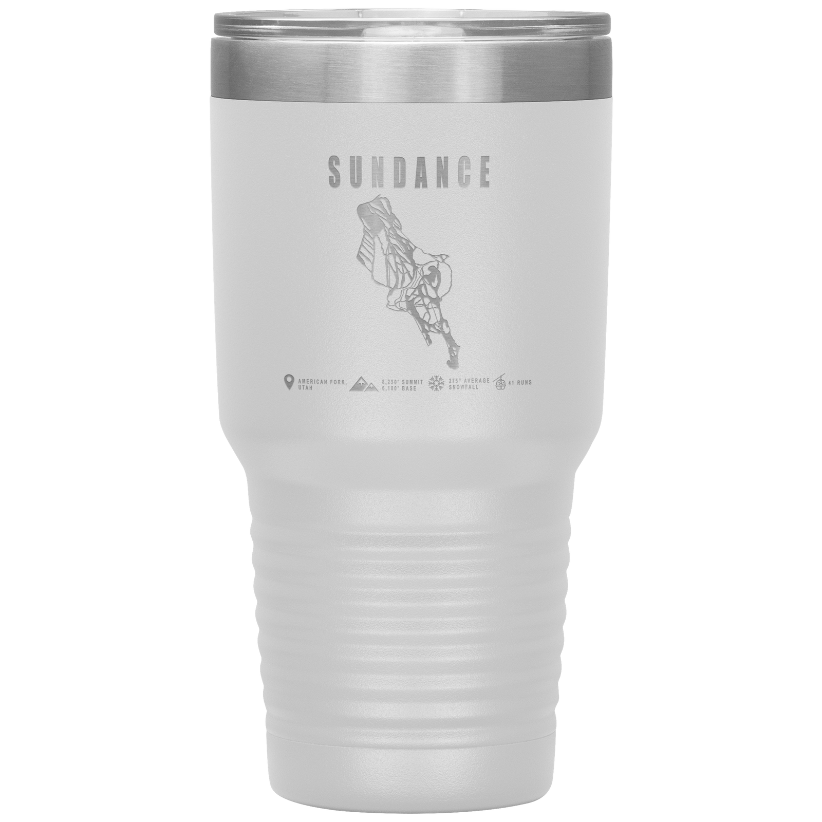 Sundance,Utah Ski Trail Map 30oz Tumbler - Powderaddicts