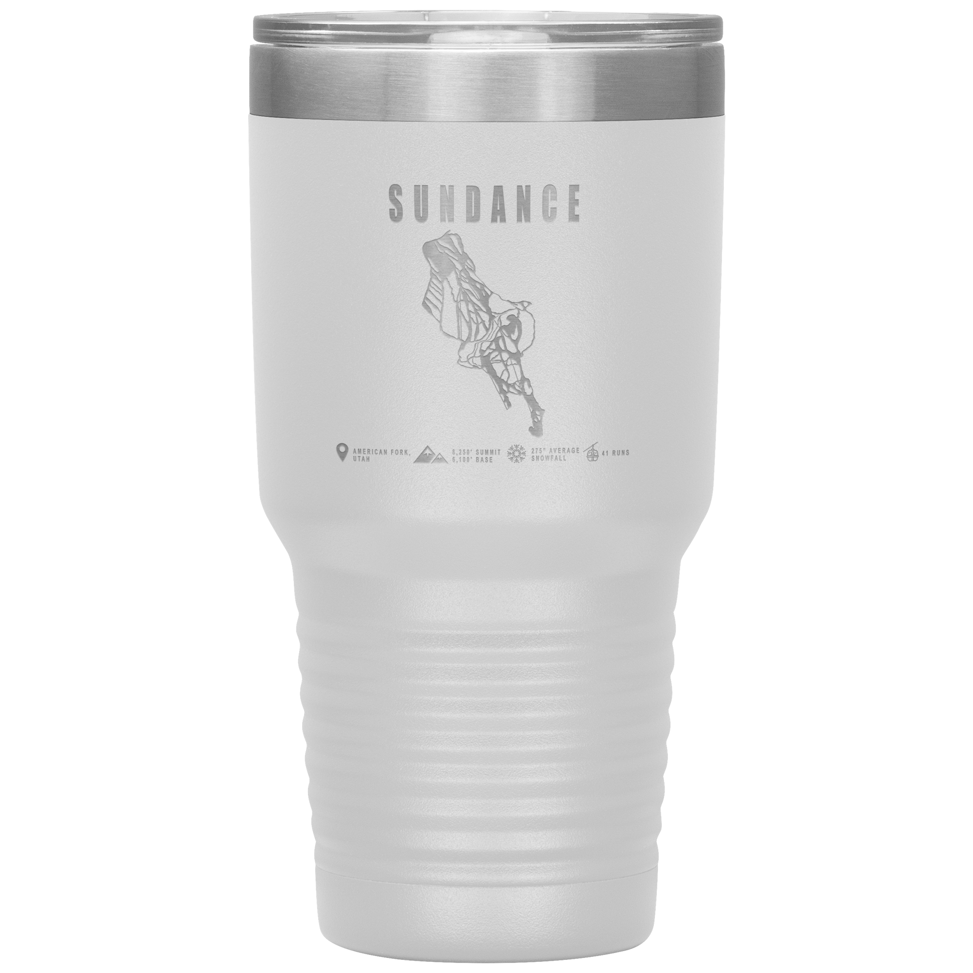 Sundance,Utah Ski Trail Map 30oz Tumbler - Powderaddicts