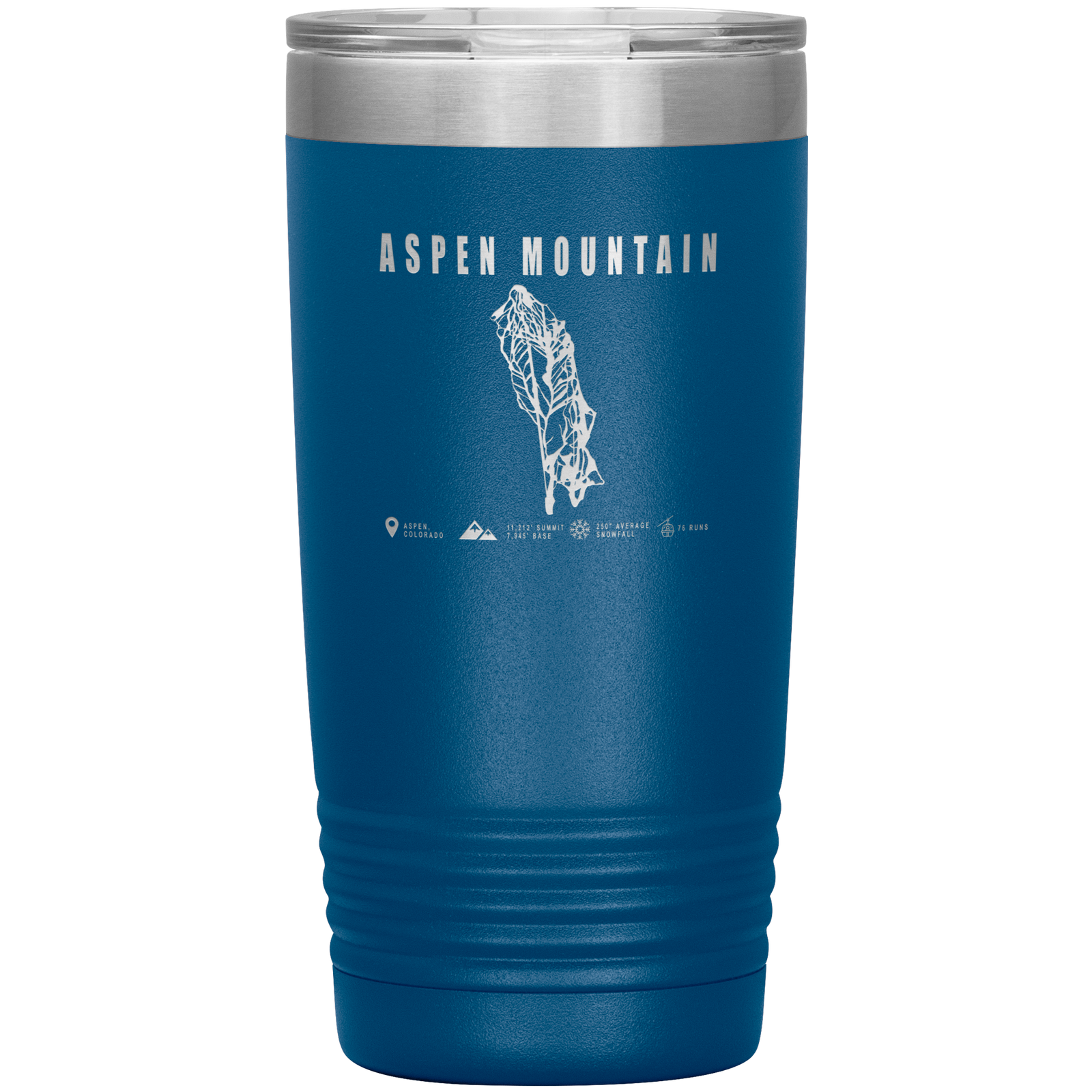 Aspen Mountain Colorado Ski Trail Map 20oz Tumbler - Powderaddicts