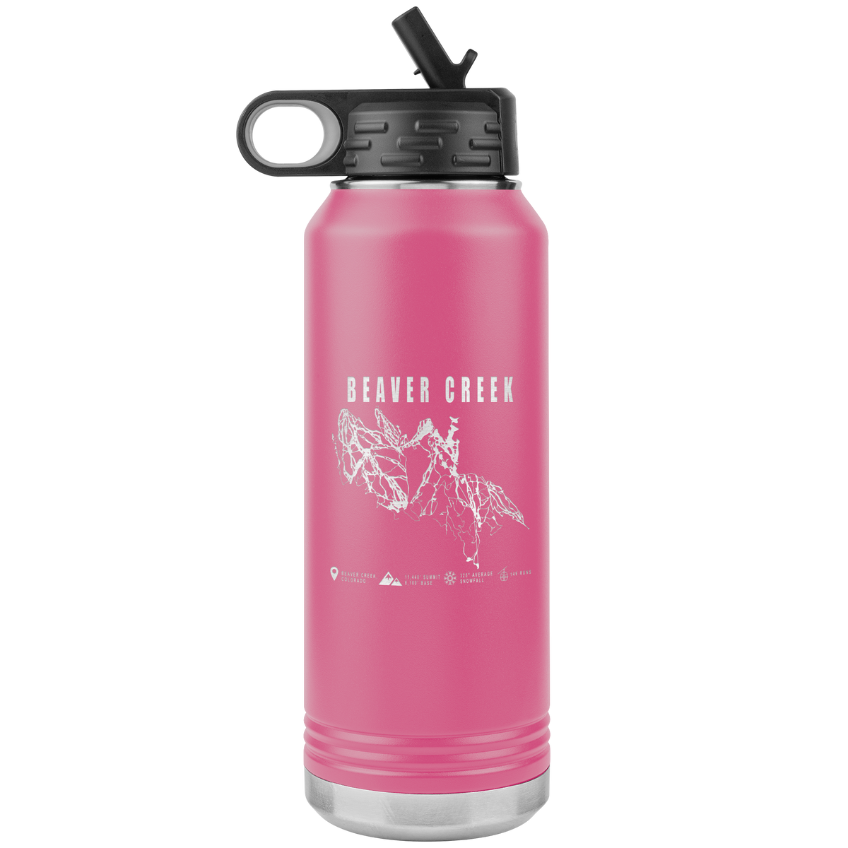 Beaver Creek Colorado Ski Trail Map 32oz Water Bottle Tumbler - Powderaddicts