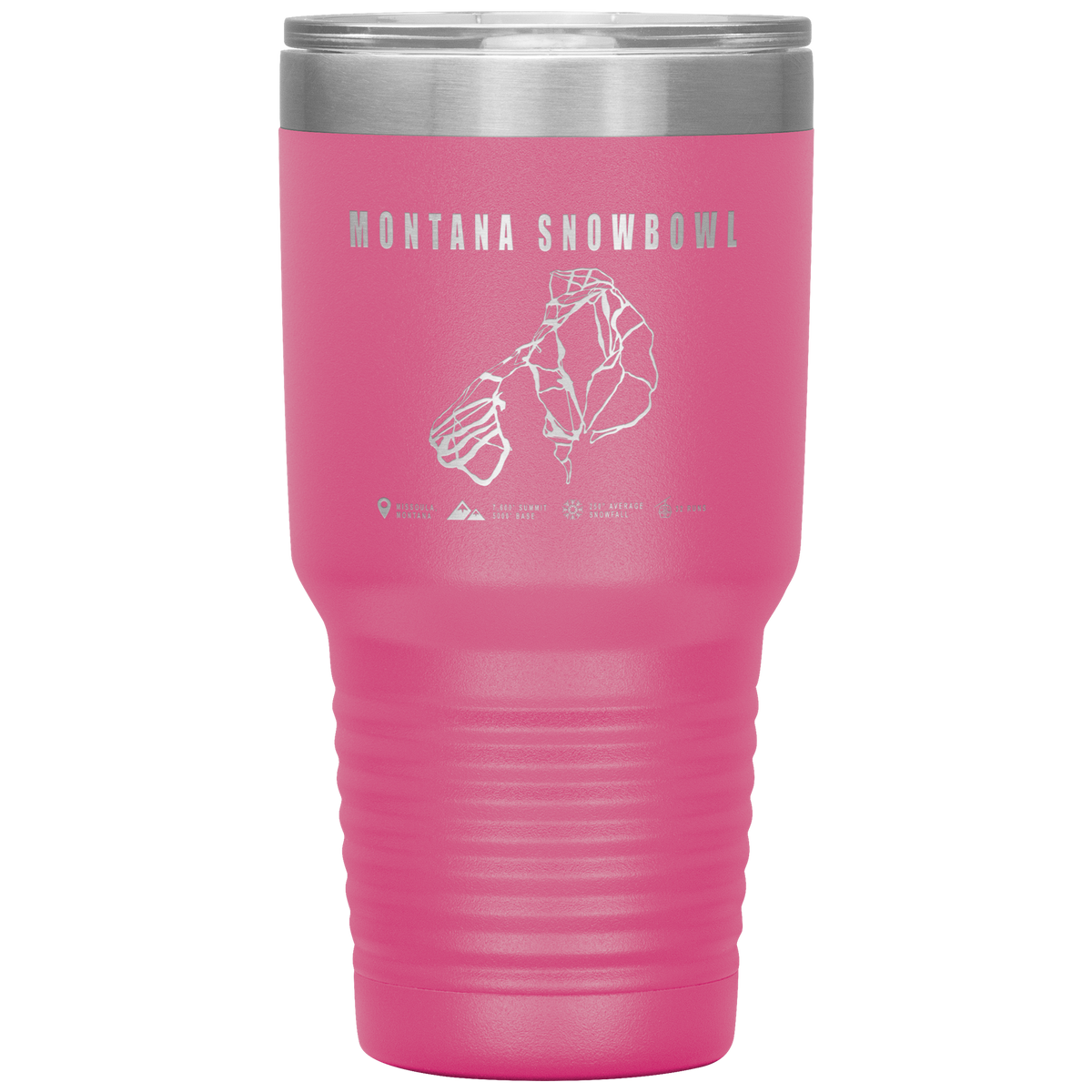 Montana Snowbowl, Montana Ski Trail Map 30oz Tumbler - Powderaddicts