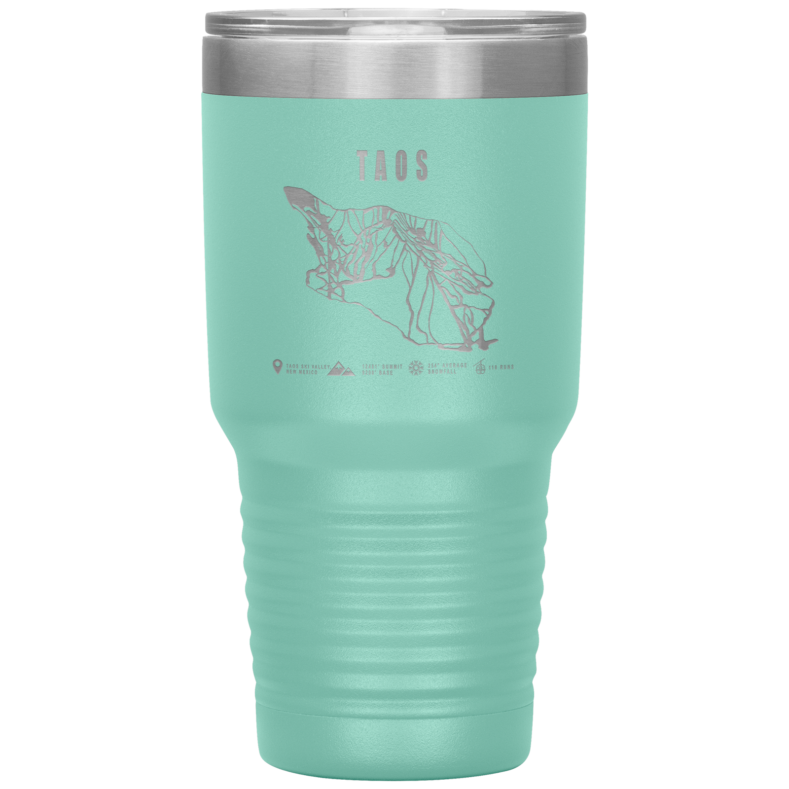Taos, New Mexico Ski Trail Map 30oz Tumbler - Powderaddicts