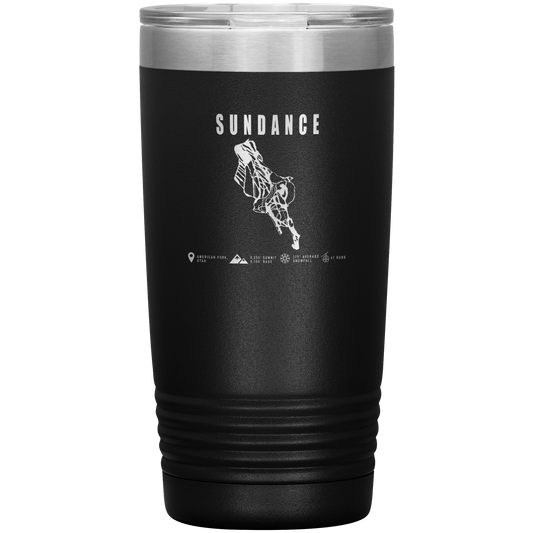 Sundance,Utah Ski Trail Map 20oz Tumbler - Powderaddicts