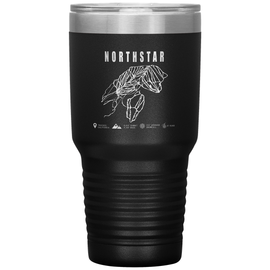 Northstar, California Ski Trail Map 30oz Tumbler - Powderaddicts