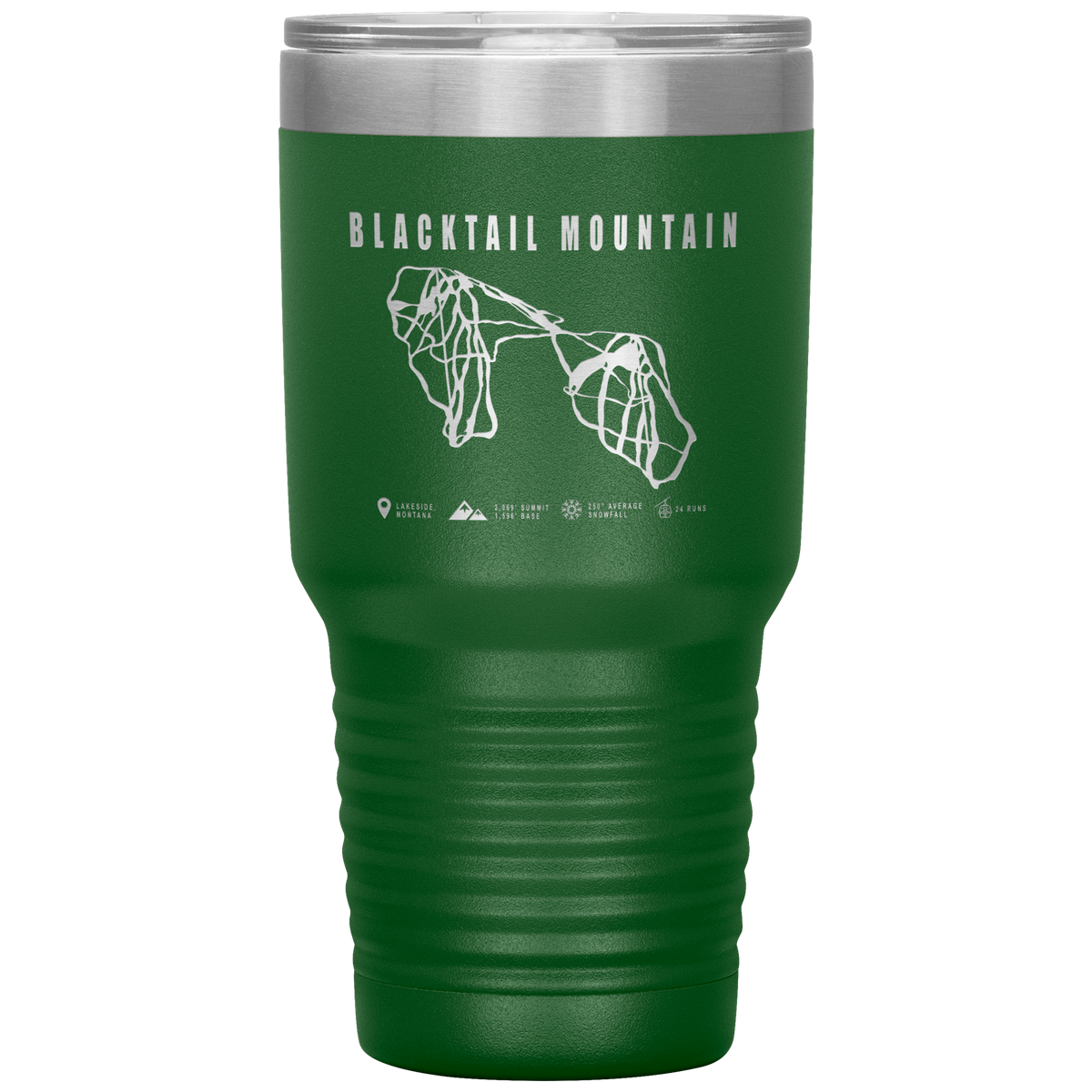 Blacktail Mountain Montana Ski Trail Map 30oz Tumbler - Powderaddicts