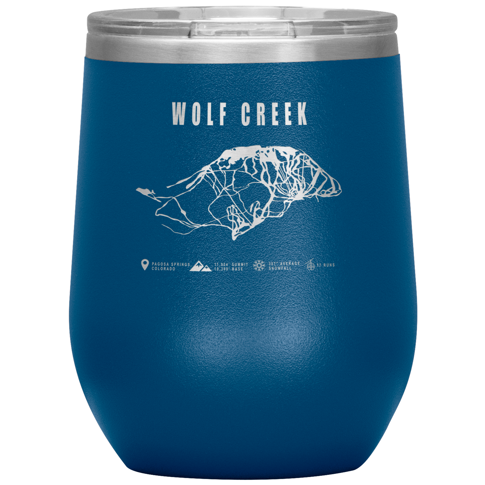 Wolf Creek Colorado Ski Trail Map Wine 12oz Tumbler - Powderaddicts