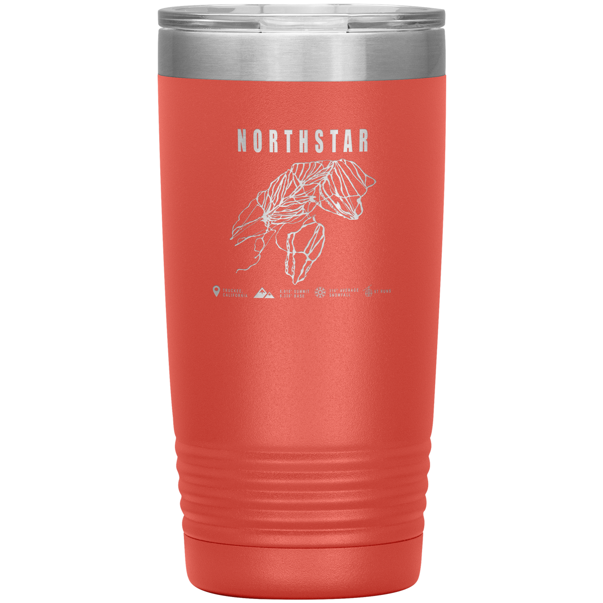 Northstar, California Ski Trail Map 20oz Tumbler - Powderaddicts