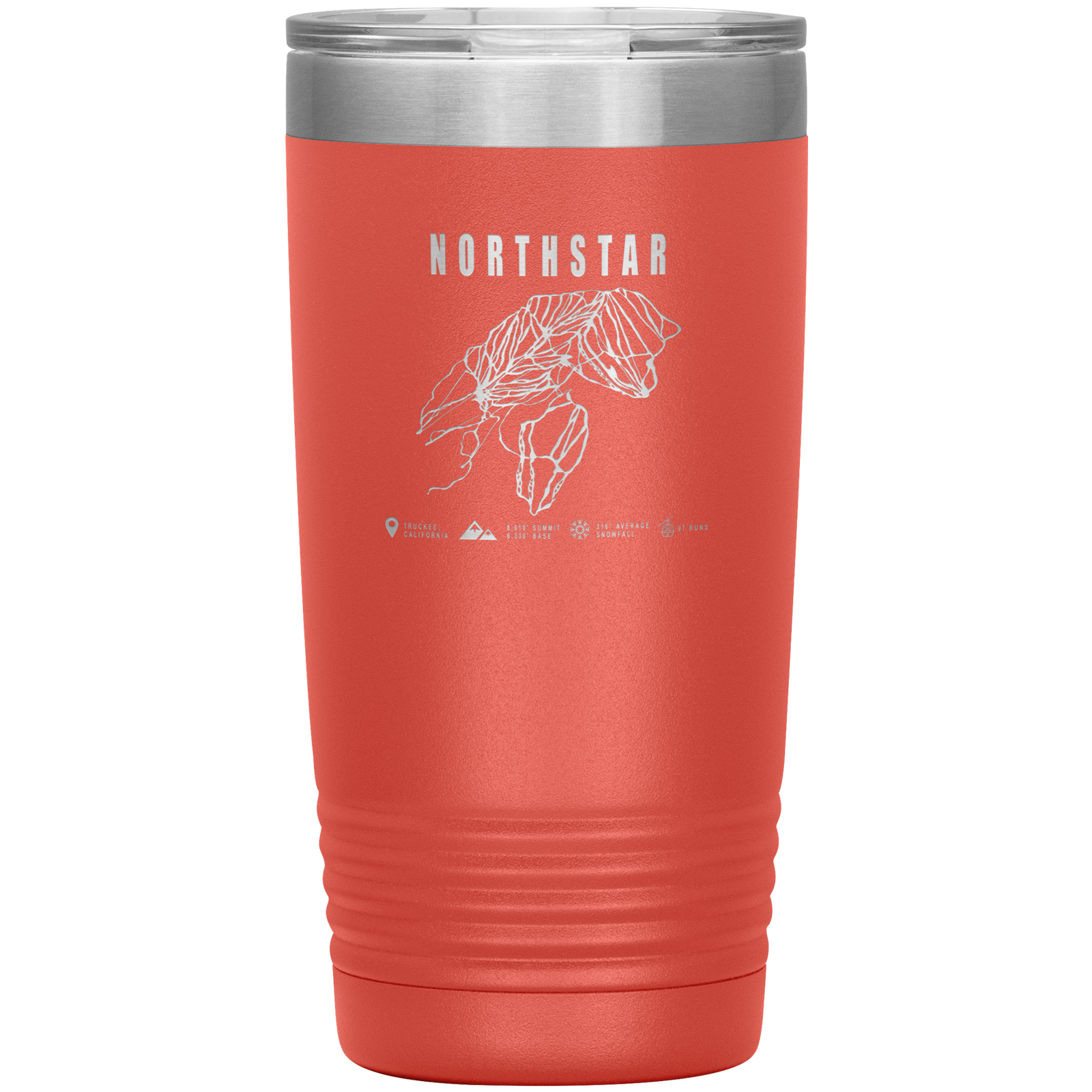 Northstar, California Ski Trail Map 20oz Tumbler - Powderaddicts