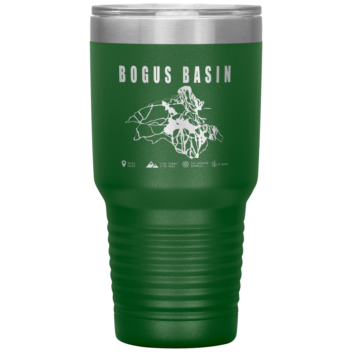 Bogus Basin Idaho Ski Trail Map 30oz Tumbler - Powderaddicts