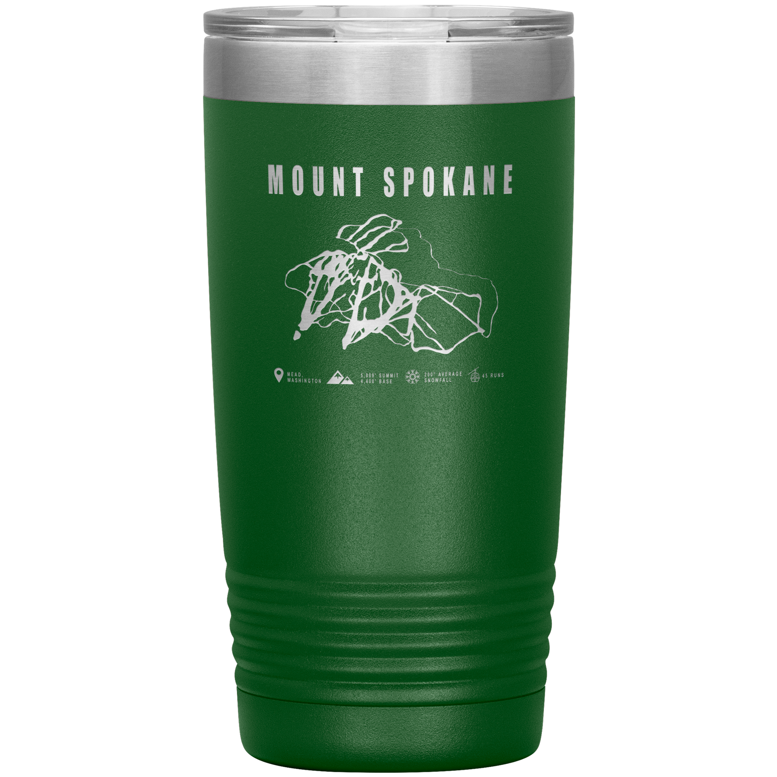 Mount Spokane, Washington Ski Trail Map 20oz Tumbler - Powderaddicts