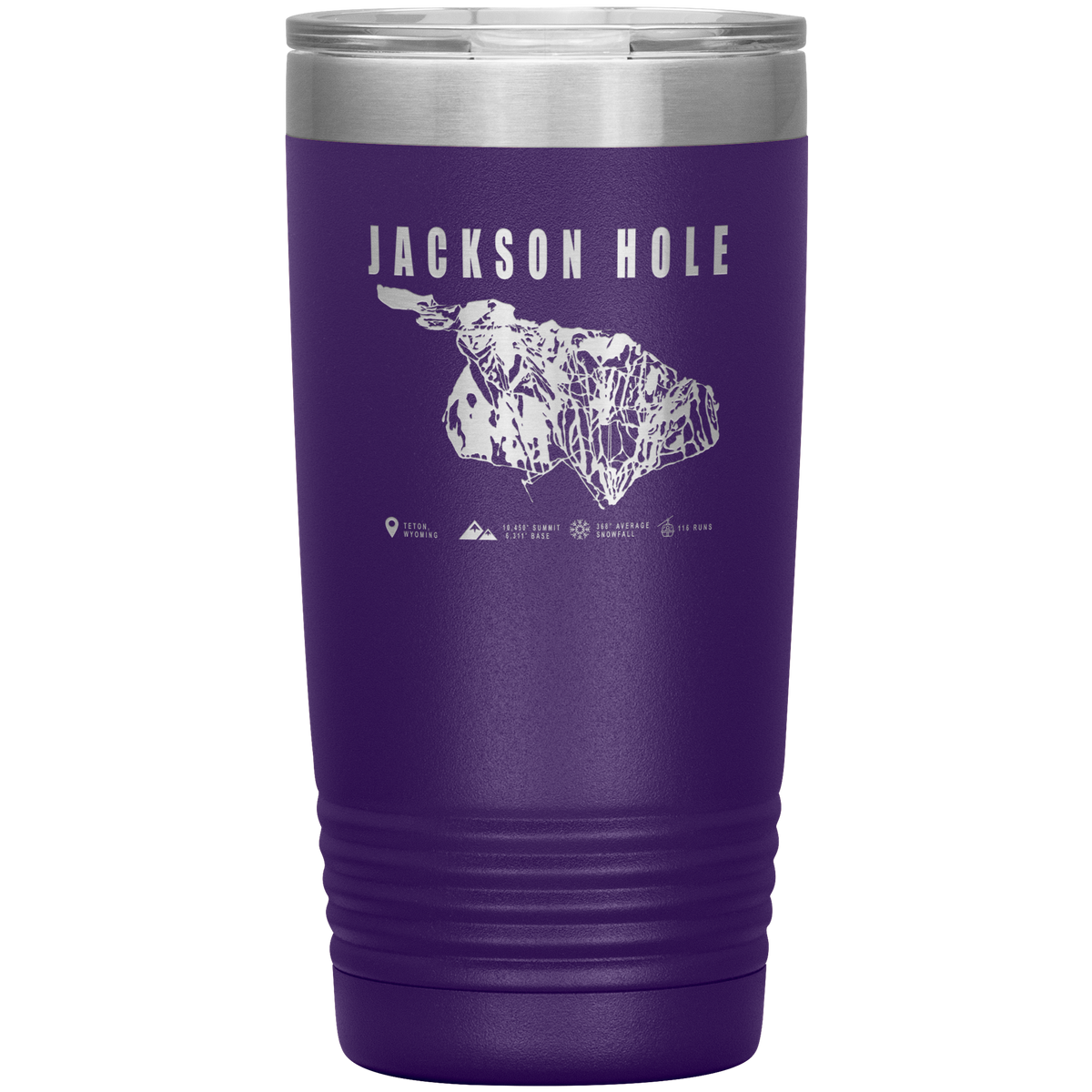 Jackson Hole Wyoming Ski Trail Map 20oz Tumbler - Powderaddicts
