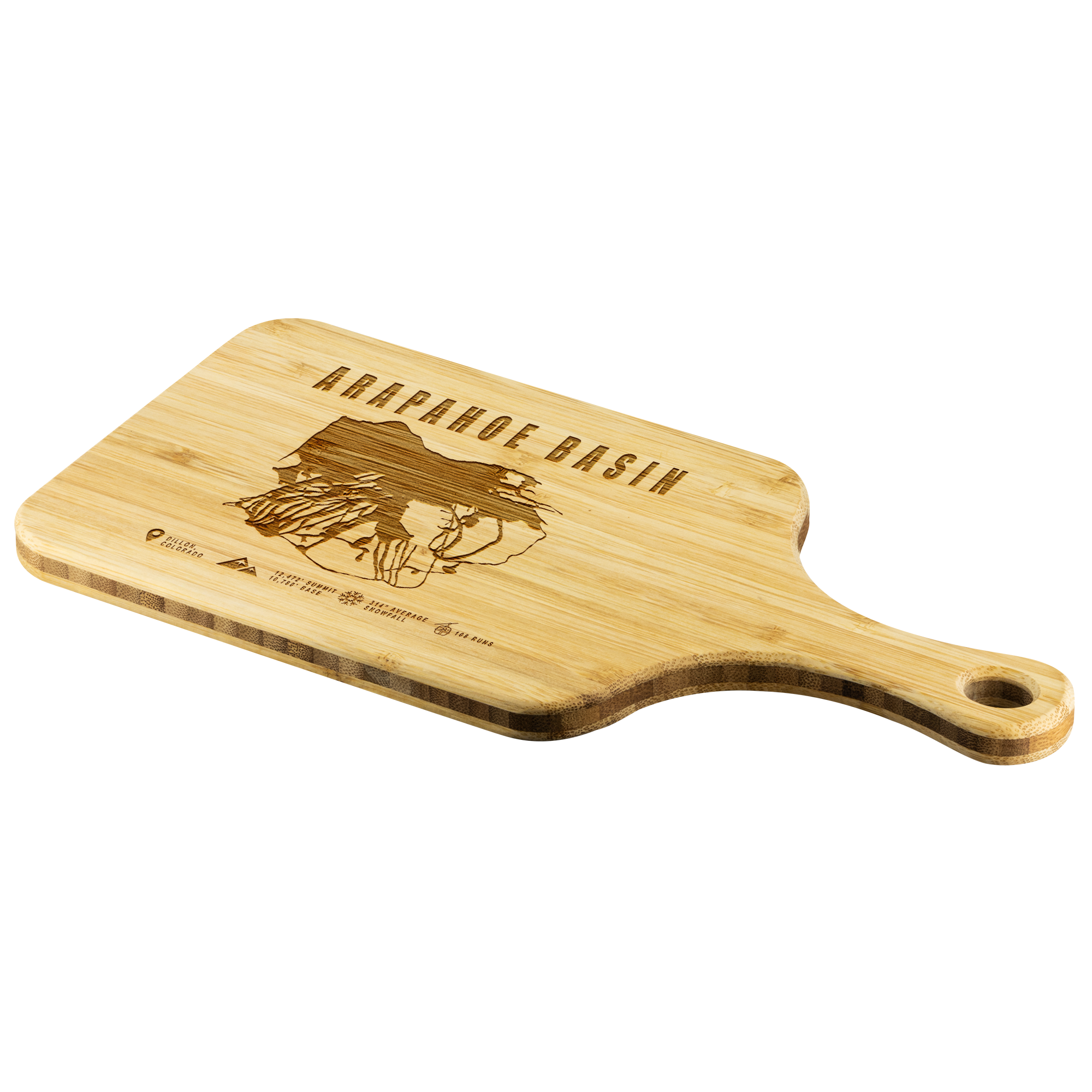 Arapahoe Basin,Colorado Ski Resort Cutting Board With Handle - Powderaddicts