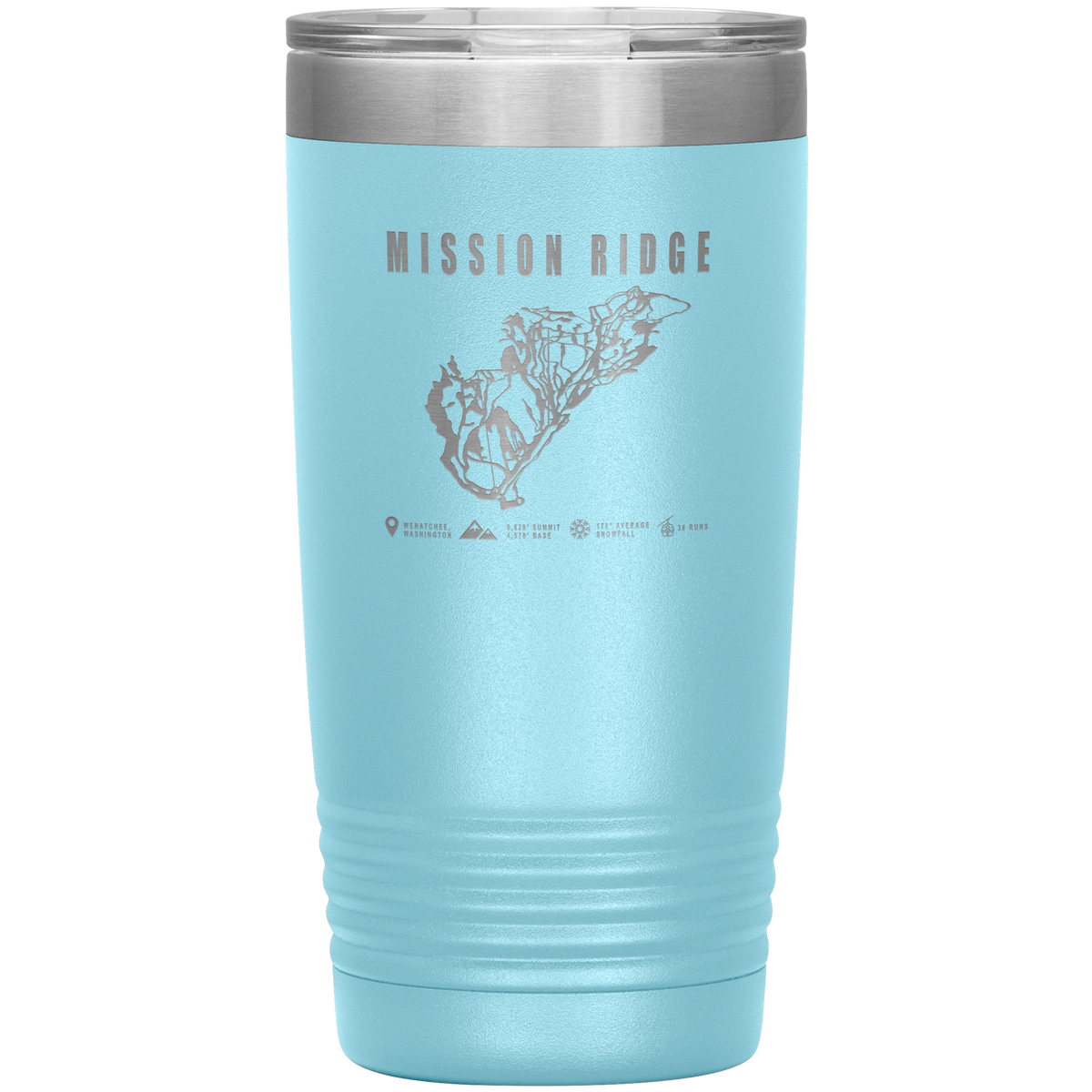 Mission Ridge, Washington Ski Trail Map 20oz Tumbler - Powderaddicts