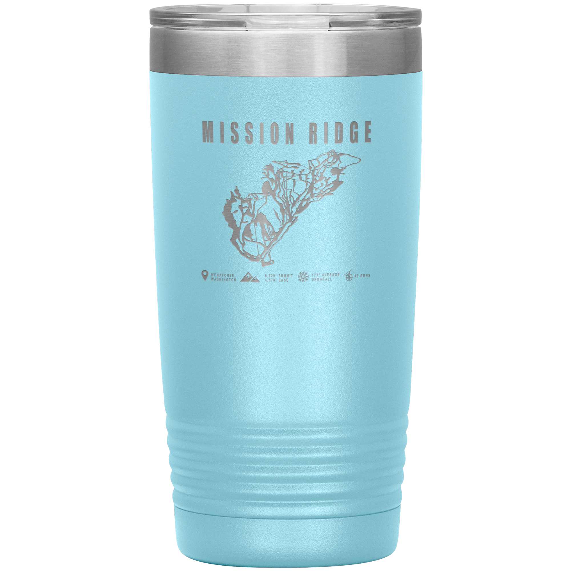 Mission Ridge, Washington Ski Trail Map 20oz Tumbler - Powderaddicts