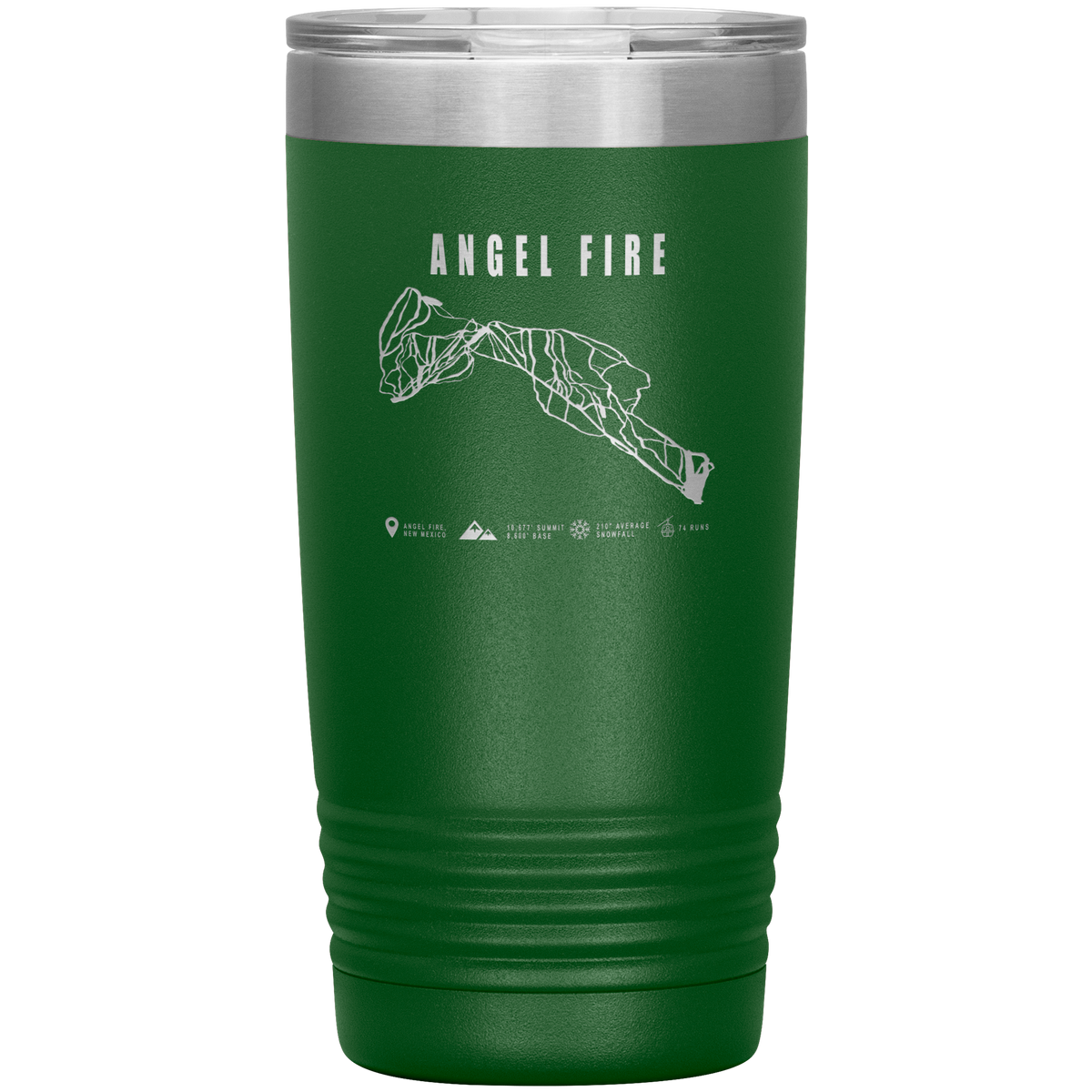 Angel Fire, New Mexico Ski Trail Map 20oz Tumbler - Powderaddicts