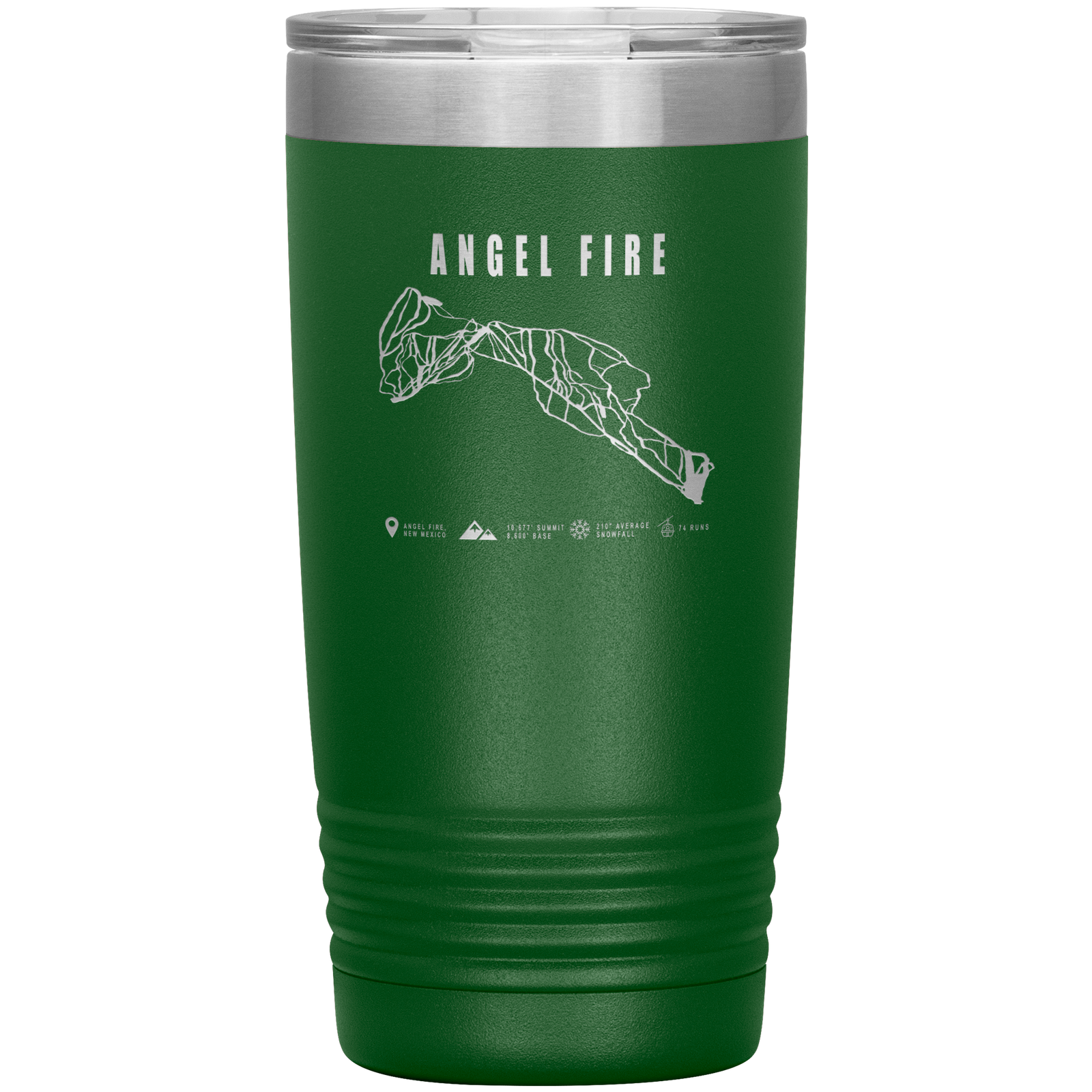 Angel Fire, New Mexico Ski Trail Map 20oz Tumbler - Powderaddicts